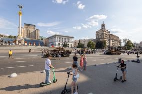 Destroyed Russian military equipment in Kyiv