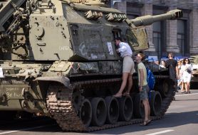 Destroyed Russian military equipment in Kyiv