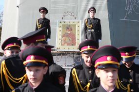 Ceremony of awarding jubilee epaulettes to school cadets of Lyceum 23 "Cadet Corps"