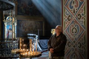 Farewell ceremony for fallen serviceman Robert Pokotylo (call sign Friend "Axe") in St. Michael's Cathedral in Kyiv