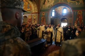 The funeral of the fallen soldier Ilya Dolmatov