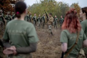 Recruits of the 3rd separate assault brigade of the Armed Forces undergo military training