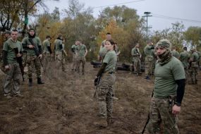 Recruits of the 3rd separate assault brigade of the Armed Forces undergo military training
