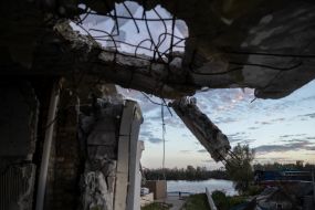 View from a destroyed residential building (Ostriv district) in Kherson
