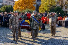 The funeral of the deceased Serhiy Kuznev