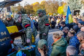 The funeral of the deceased Serhiy Kuznev