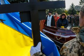 The funeral of the deceased Serhiy Kuznev