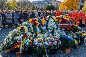 The funeral of the deceased Serhiy Kuznev