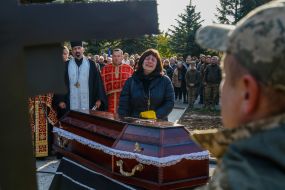 The funeral of the deceased Serhiy Kuznev