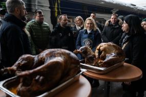 Bridget Brink near the Food Train