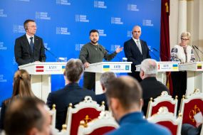 Edgars Rinkevics, Volodymyr Zelenskyi, Alain Berset, Ingrida Shimonyte