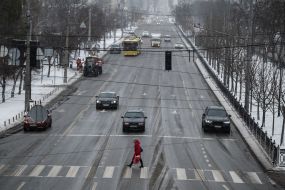 Traffic on one of the streets in Kyiv