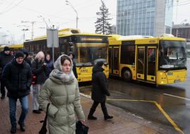 Transport collapse near the "Lybidska" metro station