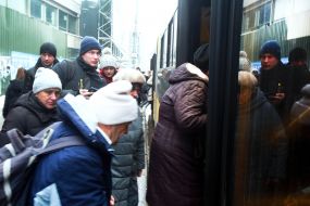 Transport collapse near the "Lybidska" metro station