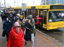 Transport collapse near the "Lybidska" metro station