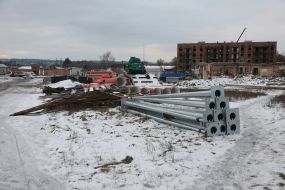 Destroyed building in Trostyanets