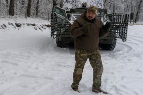 The instructor demonstrates the correct execution of a shooting exercise
