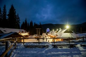Tourists rest in Bukovel