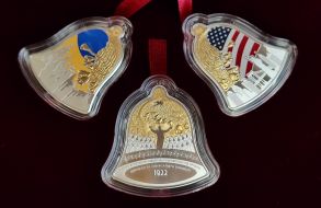 Presentation of the set of commemorative coins "Shchedryk - carol of bells" at the National Bank of Ukraine in Kyiv