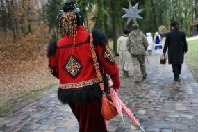 Participants of the theatrical nativity scene during the celebration of "Christmas in the Grove"