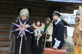 Participants of the theatrical nativity scene during the celebration of "Christmas in the Grove"