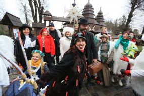Participants of the theatrical nativity scene during the celebration of "Christmas in the Grove"