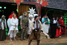 Participants of the theatrical nativity scene during the celebration of "Christmas in the Grove"