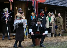 Participants of the theatrical nativity scene during the celebration of "Christmas in the Grove"