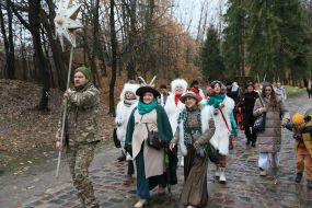 Participants of the theatrical nativity scene during the celebration of "Christmas in the Grove"