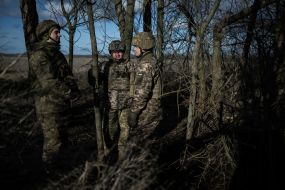 Servicemen of the 55th separate artillery brigade "Zaporizka Sich" at positions near Mariinka