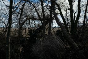 Howitzer M777 in positions near the city of Mariinka