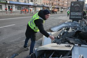 Consequences of a rocket attack near metro station "Luk'yanivska"