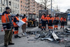 Consequences of a rocket attack near metro station "Luk'yanivska"