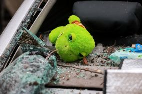 Последствия ракетных обстрелов Киева