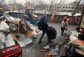 Elimination of the consequences of a missile attack in the Solomensky district of Kyiv