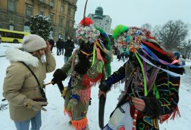 Participants of the theatrical nativity scene
