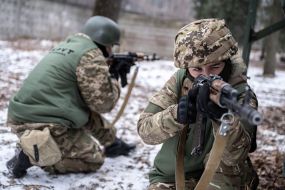 Recruits of the 3rd Separate Airborne Assault Brigade of the Armed Forces undergo basic training