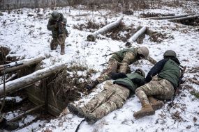 Recruits of the 3rd Separate Airborne Assault Brigade of the Armed Forces undergo basic training