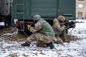Recruits of the 3rd Separate Airborne Assault Brigade of the Armed Forces undergo basic training