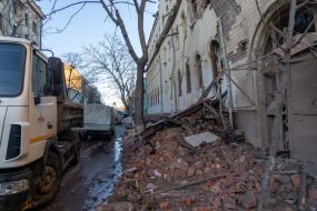 Consequences of a missile attack in Kharkov