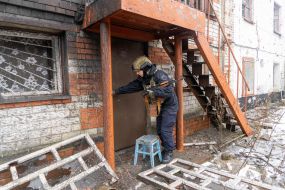 Evacuation of people in the city of Vovchansk