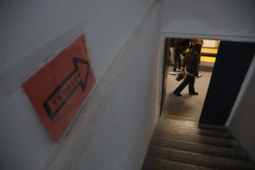 The shelter in a Kyiv school