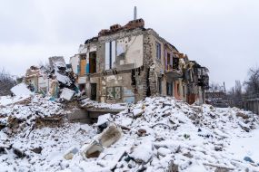A destroyed house