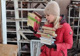 Director of the destroyed school Yulia Kubrak