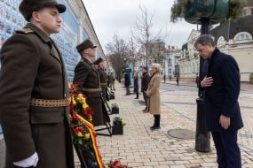 Justin Trudeau, George Maloney, Volodymyr Zelenskyi, Ursula von der Leyen and Alexander De Croo