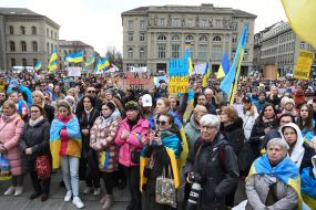 Action in support of Ukraine on the Bundesplatz square in Bern 