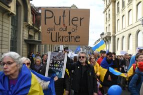 Action in support of Ukraine on the Bundesplatz square in Bern 