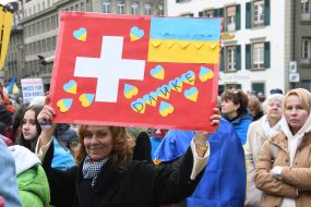 Action in support of Ukraine on the Bundesplatz square in Bern 