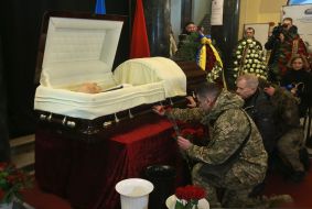 Farewell ceremony for dissident Stepan Khmara in Kyiv