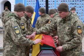 Farewell to Lithuanian volunteer Tadas Tumas in Kyiv